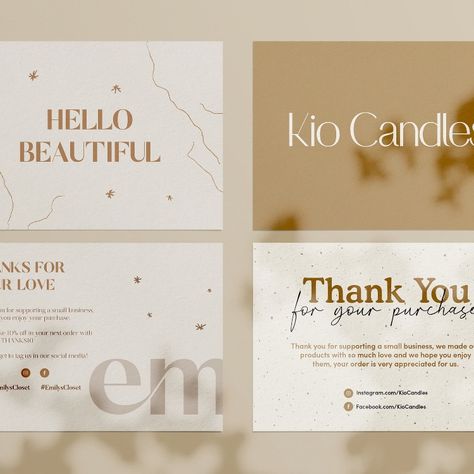 I will design unique thank you cards and packaging for your business Sample Business Cards, Vertical Business Cards, Premium Business Cards, Thank You Card Design, Business Thank You Cards, Business Thank You, Custom Business Cards, Beautiful Candles, Professional Business Cards