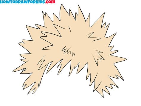 how to draw Bakugou's hair Hair Sticking, Easy Drawing Tutorial, Hair Sketch, Drawing Tutorials For Kids, Coloring Supplies, Drawing Tutorial Easy, Anime Fnaf, Pencil And Paper, Anime Hair