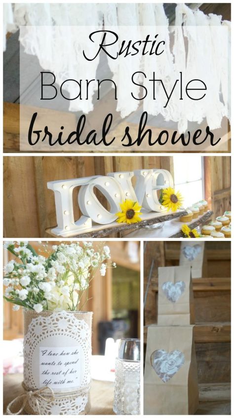 Simple Rustic Bridal Shower Ideas, Bridal Shower Ideas Rustic Decor, Country Wedding Shower Decorations, Country Rustic Bridal Shower Ideas, Rustic Bridal Shower Table Decor, Rustic Bridal Shower Decorations Table Centerpieces, Farmhouse Bridal Shower Decor, Rustic Bridal Shower Ideas On A Budget, Country Chic Bridal Shower Ideas Decor