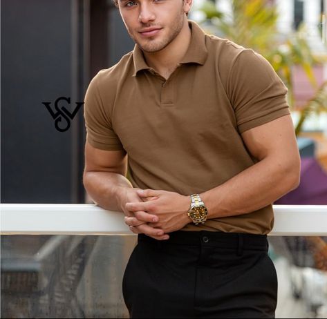 Mens Brown Polo Outfit, Tan Polo Outfit Men, Mens Brown Shirt Outfit, Tan Skin Men Outfit, Brown Polo Shirt Men Outfit, Brown T Shirt Outfit Men, Brown Polo Outfit Men, Brown Tshirt Outfit, Polo Outfit Men