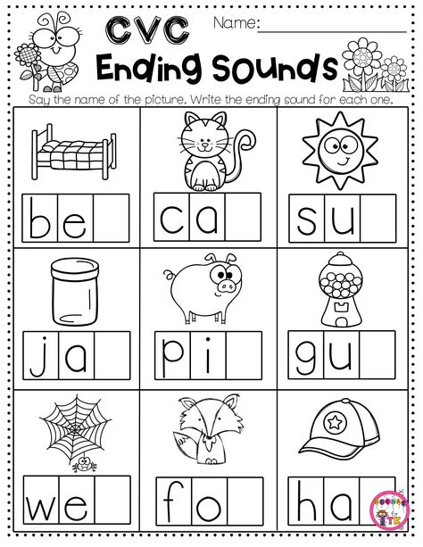 Ending Sounds Worksheets Free Preschool, What Should Kindergarteners Learn, Home School Prek Curriculum, Final Sounds Kindergarten, Ending Sounds Worksheets Free Kindergarten, Spelling Activities For Preschoolers, Letter And Sounds Activities, Free Pre K Worksheets, Language Arts For Kindergarten