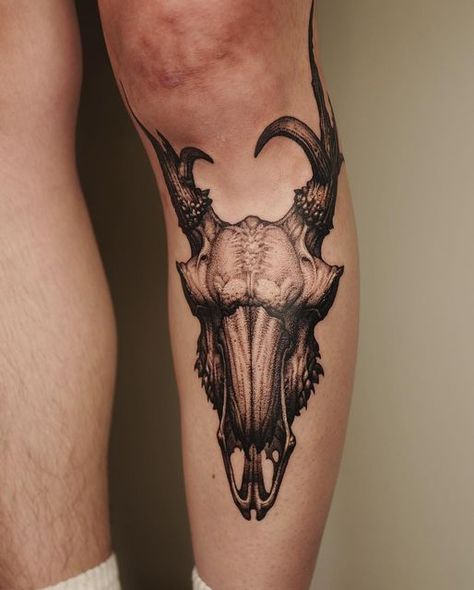 Cryptid Tattoos, Goat Skull Tattoo, Pennywise Tattoo, House Of Black, Saved Tattoo, Goat Skull, Dragon Sleeve Tattoos, Warrior Tattoo, Men Haircut Styles