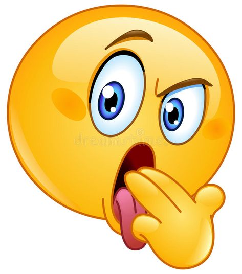 Vomit gesture emoticon. Disgusted emoticon doing a vomit gesture by potting two fingers in mouth stock illustration Lach Smiley, Angry Emoji, Emoji Clipart, Images Emoji, Emoticons Emojis, Blue Emoji, Emoji Symbols, Funny Emoji Faces, Funny Emoticons