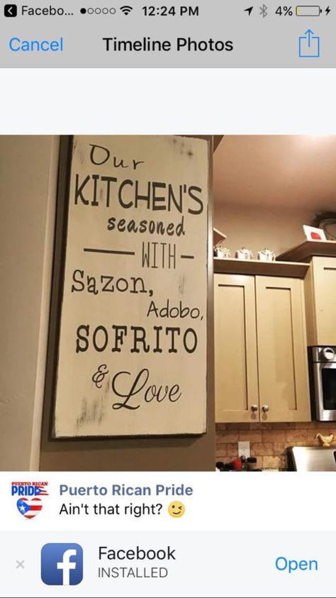 Puerto Rico Kitchen, Gifts For Significant Other, Spanish Home Decor, Puerto Rico Art, Spanish Style Home, Diy Kitchen Decor, Food Names, Spanish House, Puerto Rican