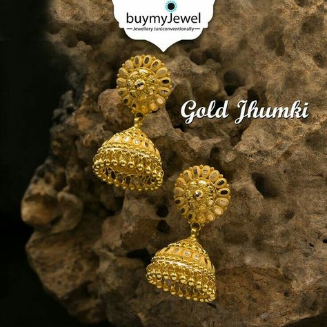 Gold Earing, Maharashtrian Jewellery, Good Jewelry, Treasure Chests, Gold Jhumka, Gold Jhumka Earrings, Ear Drops, Types Of Jewelry, New Gold Jewellery Designs