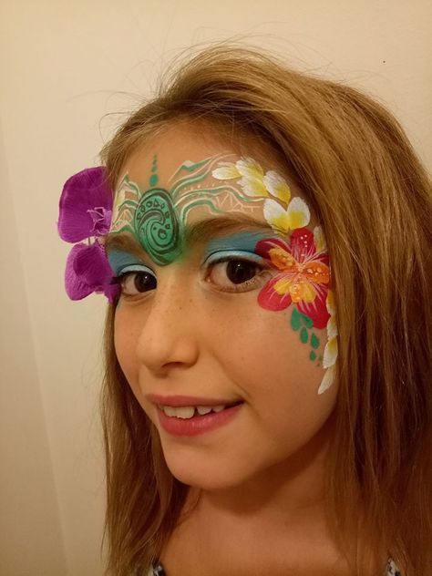 Moana style tropical Moana Face Painting Ideas, Moana Face Paint, Face Paintings, Moana Birthday, Face Painting Designs, Painting Designs, Moana, Face Painting, Face Paint