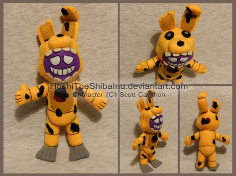 Felt Springtrap plush by HoshiTheShibaInu Springtrap Plush, Felt Plush, Shadow Dragon, Scott Cawthon, Colour Pencil, Purple Guy, Ben 10, The Purple, Colored Pencils