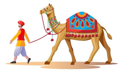 rajasthan  man walking  with camels in desert  vector Desert Vector, Camel Painting, Camels Illustration, Gold Treasure, Rajasthani Art, Black Hair Balayage, Colorful Tapestry, Kundan Jewelry, Colorful World