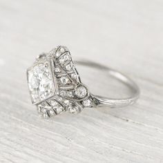 Check out what I dis Erstwhile Jewelry, Love Knot Ring, Antique Engagement Ring, Antique Wedding Rings, Best Engagement Rings, Art Deco Engagement, Deco Vintage, Antique Engagement, Platinum Engagement Rings