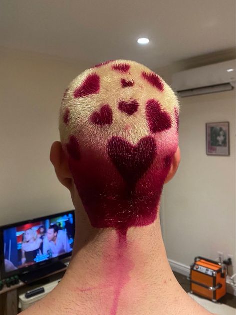 Shaved Head Designs, Undercut Hair Designs, Short Dyed Hair, Shaved Hairstyles, Buzz Cut Hairstyles, Hair Colour Design, Dyed Hair Men, Shaved Hair Designs, Buzzed Hair