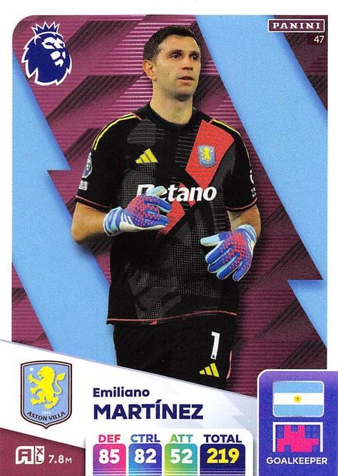 2025 Panini Adrenalyn XL Premier League
#47 - Emiliano Martínez - Aston Villa Adrenalyn Xl, Aston Villa, Premier League, Soccer, Villa, Aston Villa Fc, Football