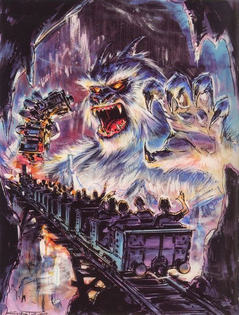 “The Yeti” Chris Turner, 2002 Expedition Everest, Walt Disney Imagineering, Disney Imagineering, Disney Attractions, Disney Rides, Disney Posters, Disney Concept Art, Disney Animals, Disney Theme Parks