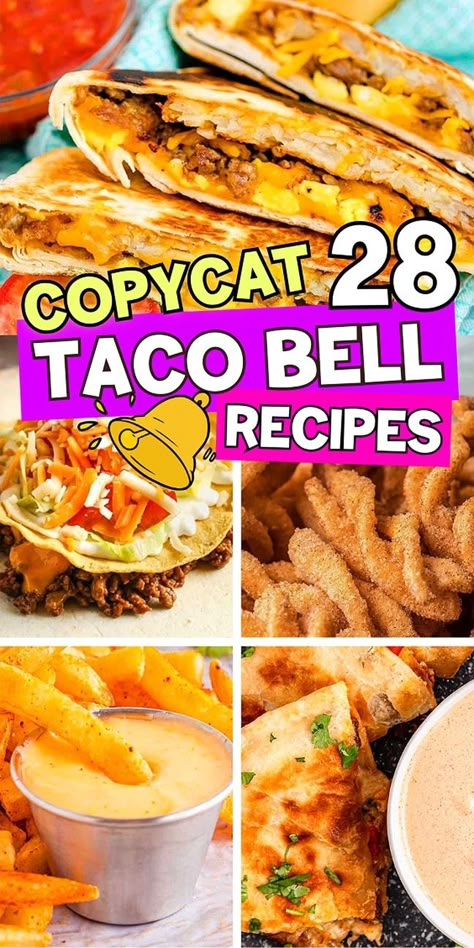 28 Taco Bell Copycat Recipes That'll Have You Ditching Drive-Thru Taco Bell Copycat Recipes, Crunchy Tacos, Taco Bell Copycat, Brunch Sides, Taco Bell Recipes, Crunch Recipe, Copykat Recipes, Copycat Restaurant Recipes, Party Dishes