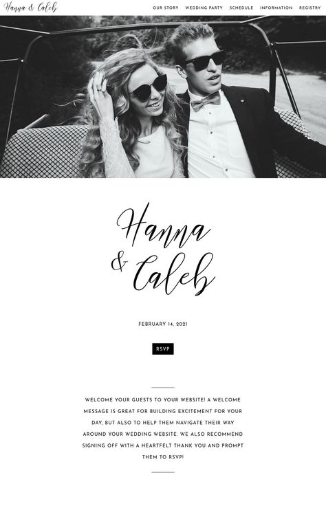 monochrome wedding website example Minted Wedding Website, Free Wedding Website, Wedding Website Examples, Wedding Invitation Website, Rsvp Website, Wedding Website Template, Wedding Web, Wedding Website Design, Wedding Invitations Online