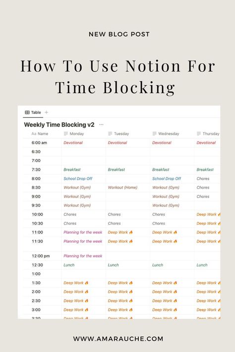 How to use notion for time blocking Time Blocking Template, Time Blocking Planner, Life Planner Organization, Study Apps, Weekly Planner Template, Small Business Planner, Dashboard Template, Time Blocking, Social Media Planner