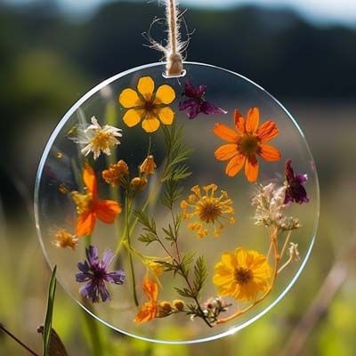 Suncatcher craft Suncatcher Tutorial, Flower Crafts For Kids, Dried Flowers Crafts, Flower Crafts Kids, Suncatcher Diy, Diy Suncatchers, Crafted Gifts, Pressed Flower Crafts, Suncatcher Craft