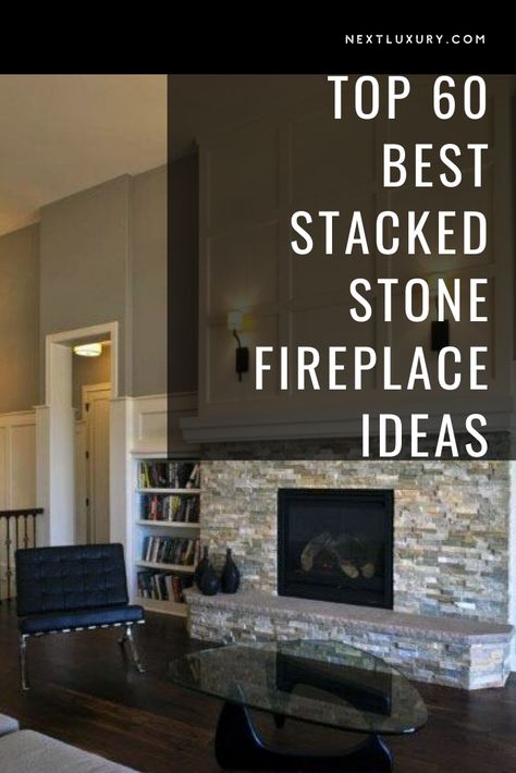 Have you ever wished for a cabin in the mountains, a retreat away from and above the stress and pressures of day-to-day life?A porch to relax and reflect on during long, leisurely afternoons and a majestic fireplace to warm your hands by at night. #nextluxury #homedesign #homedecor #homedecorideas Old World Stone Fireplace, Shiplap And Stone Fireplace, Stacked Stone Fireplace Ideas, Luxury Home Cinema Room, Luxury Home Library, Stone Fireplace Ideas, Stacked Stone Fireplace, Luxury Home Gym, Tile Interior