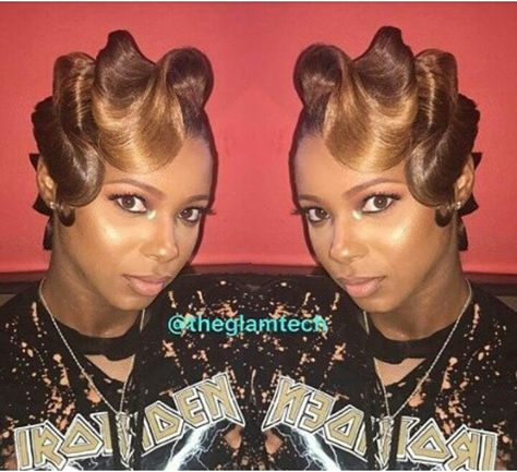 Finger Waves Short Hair, Finger Wave Hair, Hype Hair, Short Hair Black, Quick Weave Hairstyles, Short Sassy Hair, Sassy Hair, Hairstyle Gallery, Happy Hair