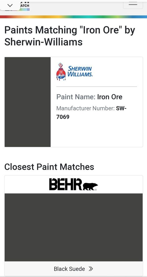 Behr Iron Ore, Iron Ore Behr Match, Iron Ore Paint, Iron Ore Sherwin Williams, Behr Paint, Paint Matching, Iron Ore, Wall Designs, House Remodel