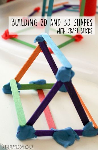 Building With Playdough, Playdough And Popsicle Sticks, Stem Early Years, 3d Shapes Preschool Activities, Eyfs Activities 3-4, Stem Activities With Popsicle Sticks, Popsicle Sticks Crafts For Kids, 3d Shape Activities Eyfs, Stem Eyfs