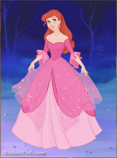 Ariel from Fairytale Princess dress up game Pink Princess Dress Fairytale, Disney Princess Pink Dress, Ariel Pink Dress, Little Mermaid Dress, Ariel Wallpaper, Princess Ariel Dress, Original Disney Princesses, Ariel Pink, French Dresses