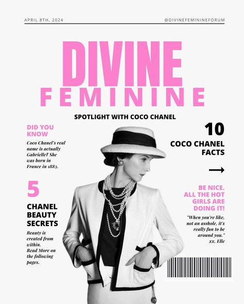 COCO CHANEL 🎀🤍✨💅🏻🩰 #cocochanel #chanel #chanelclassic #chanellover #fashion #fashionstyle #vintage #oldmoney #history #funfacts #luxurystyle #classic #oldmoney #chanelvintage Chanel History, Chanel Advertisement, Chanel Poster, Chanel Lover, Work Ideas, Vintage Chanel, Divine Feminine, Coco Chanel, Old Money