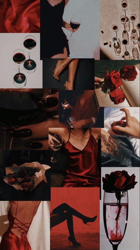 Wine Collage, Dramatic Outfits, Maroon Aesthetic, Rich Aesthetic, Phone Wallpaper Boho, Cherry Color, Color Aesthetic, I See Red, Dark Coquette