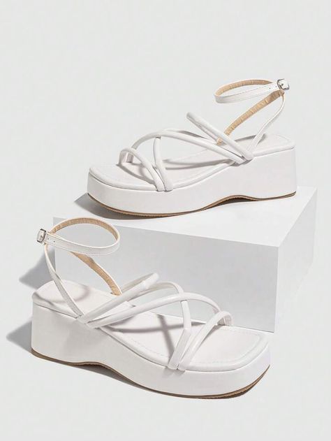 Fancy Sandals, White Sandals, Sandals For Women, Ankle Strap Sandals, Tokyo Revengers, Strap Sandals, Criss Cross, Ankle Strap, Womens Sandals