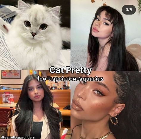 Leo Makeup Zodiac Signs, Capricorn Rising Makeup, Leo Rising Makeup, Capricorn Makeup, Aquarius Makeup, Leo Makeup, Black Hair Makeup, Cat Pretty, Father And Girl