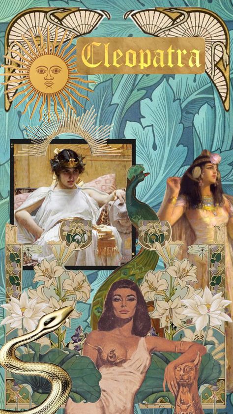 Not me being a Cleopatra fangirl #cleopatra #egypt #ancientegypt #artnouveau #artdeco #history #historical Cleopatra Aesthetic, Egyptian Aesthetic, Egypt Queen, Girl Ok, Queen Cleopatra, Art Collages, Egyptian History, Goddess Energy, Past Lives