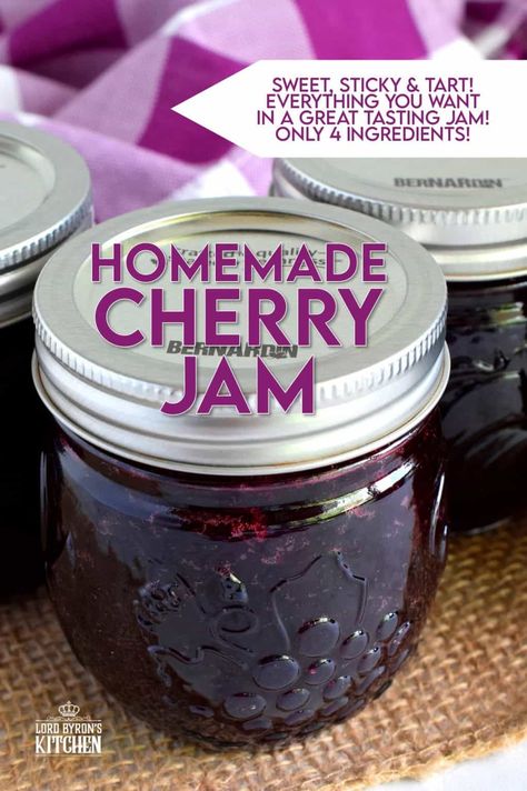 Cherry Jelly Recipe, Cherry Jam Recipe, Cherry Jelly, Cherry Jam Recipes, Zucchini Pickles, Homemade Jams, Cherry Preserves, Jam Recipes Homemade, Canning Jam