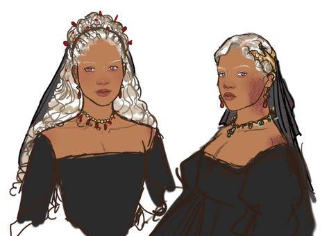 Baela Targaryen Fanart, Black Targaryen, Baela And Rhaena, Dragon Twins, Targaryen Fanart, Baela Targaryen, Targaryen Women, Asoiaf Fanart, Rhaena Targaryen