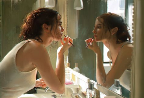 ArtStation - 。, jingyu shen Michael Pitt, Bernardo Bertolucci, Louis Garrel, Eva Green, Princesa Diana, A Mirror, Girl Next Door, Brushing, The Mirror