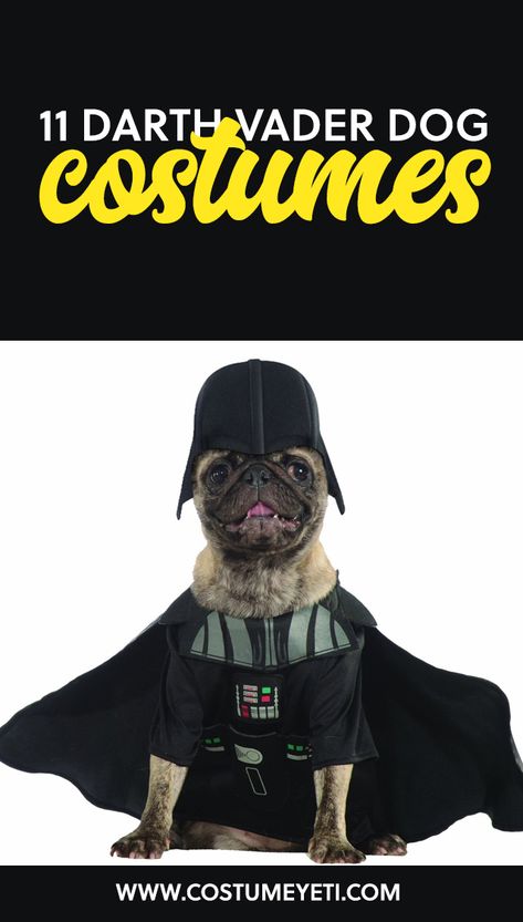 11 Darth Vader Dog Costumes (For Those of the Dark Side) - Costume Yeti Darth Vader Dog Costume, Darth Vader Dog, Star Wars Outfit, Darth Vader Halloween, Disfraz Star Wars, Cat Dog Costume, Darth Vader Costumes, Star Wars Halloween Costumes, Company Halloween