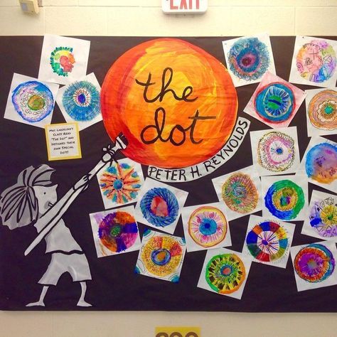 Best 12 The Dot Art Project - "Mark and see where it leads you"  #leads #project #where Dot Day Art, International Dot Day, Kindergarten Art Projects, Dot Day, The Dot, Kindergarten Art, Collaborative Art, Art Lessons Elementary, School Art Projects