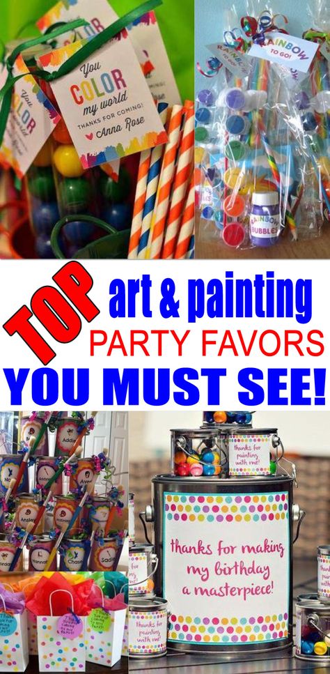 BEST Art & Painting party favors! Amazing Art & Painting party favor ideas you must see! Find Art & Painting party favors for kids birthday parties & more. Get fun gift bag ideas, Art & Painting treat ideas, easy goodie bags, cheap diy ideas and more. Cool party favors for kids, children, teens, tweens, & adults.  Boys and girls will love these Art & Painting birthday party favor ideas! Find the best Art & Painting favors now! Paint Party Favor Ideas, Art Party Favors For Kids, Kids Party Goodie Bags, Paint Party Favors, Birthday Party Ideas For Teens, Party Ideas For Teens, Teen Party Favors, Crayon Party, Twins Party