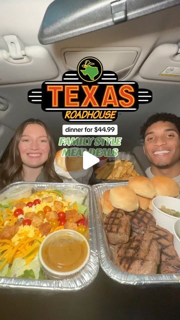 nateandsarah on Instagram: "FAMILY STYLE MEAL DEALS @texasroadhouse ‼️🥩🤠🍟✨ #olipoppartner #texasroadhouse #nateandsaraheats #familymealdeals #feedthefamilyforless #feedthefamily #budgetfood #cheapfood #cheapfooddeals #affordablefood #texasroadhouserolls #texasroadhousebutter #texasroadhousebread" Texas Roadhouse Butter, Texas Roadhouse Rolls, Menu Food, Family Style Meals, Home Meals, Texas Roadhouse, Food Spot, Kids Menu, Instagram Family