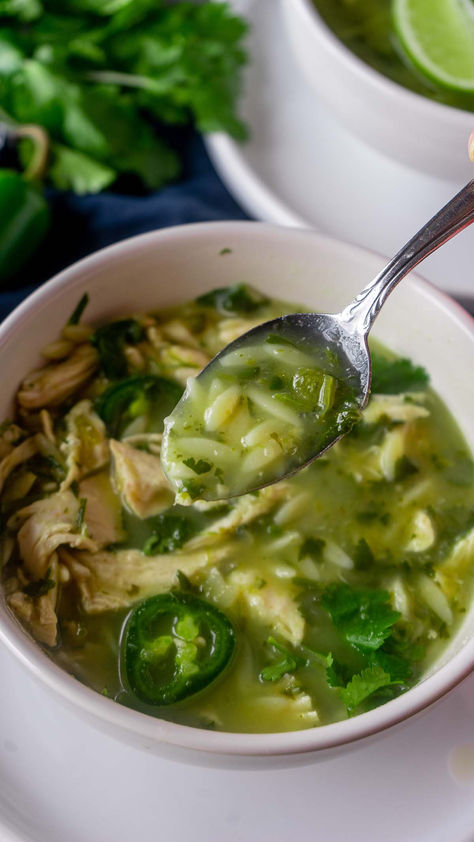 Chicken Cilantro Soup Recipes, Grilled Chicken Soup Recipes, Food With Cilantro, Cilantro Recipes Ideas Dinners, Chicken Cilantro Lime Soup, Cilantro Chicken Soup, Tortilla Lime Soup, Savory Soups Comfort Foods, Chicken Cilantro Soup