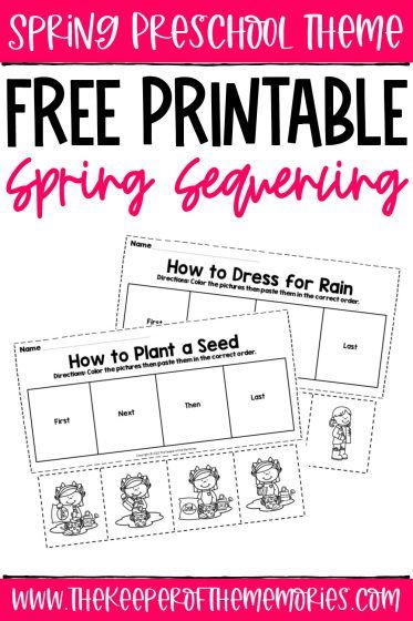 Practice sequencing with your preschoolers and kindergartners using these Free Printable Spring Sequencing Worksheets. These adorable no-prep printables are perfect for all of your spring preschool themes. Get your sequencing worksheets today! #spring #sequencing #preschool #printables Spring Worksheets Preschool, Story Sequencing Worksheets, Summer Lesson Plans, Spring Lesson Plans, Spring Theme Preschool, Spring Worksheet, Sequencing Pictures, Improve Reading Comprehension, Sequencing Worksheets