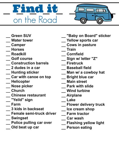 Printable Road Trip Games for Big Kids - Outnumbered 3 to 1 Car Games For Adults Road Trips, Road Games For Adults, Road Trip Bucket List Things To Do, Road Trip Bingo Printable Free Prints, Diy Road Trip Games, Road Trip Activities For Teens, Road Trip Games For Adults, Travel Games For Adults, Road Printable