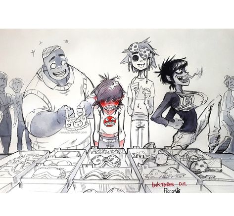 Gorillaz Noodle Haircut, Gorillaz Fan Art Noodles, Murdoc And 2d, 2d Gorillaz, 2-d Gorillaz, Sunshine In A Bag, Bra Shopping, Gorillaz Fan Art, Monkeys Band