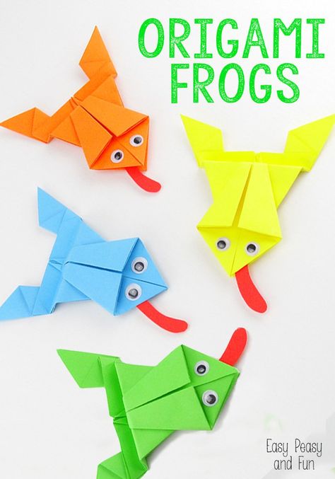 IT’S A LEAP YEAR! 21 Fun Leap Day Activities! Origami Frogs, Origami For Kids, Easy Origami For Kids, Origami Frog, Tutorial Origami, Kids Origami, Frog Crafts, Leap Day, Folding Origami