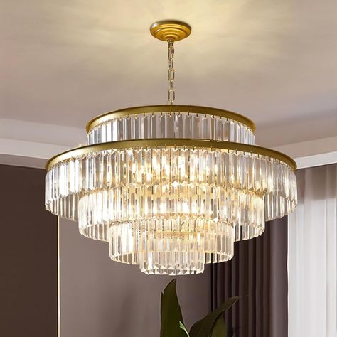 Depuley 16-Light Transparent Crystal Chandelier,Modern Semi Flush Mount Luxury Crystals Pendant Light,Crystal Ceiling Light Fixture Height Adjustable Chandelier for Dining Room, Living Room, Kitchen Crystals Pendant, Luxury Chandeliers, Gold Ceiling Light, Rectangular Chandelier, Gold Ceiling, Bulbs Indoor, Modern Crystal Chandelier, Crystal Ceiling Light, Chandelier Modern