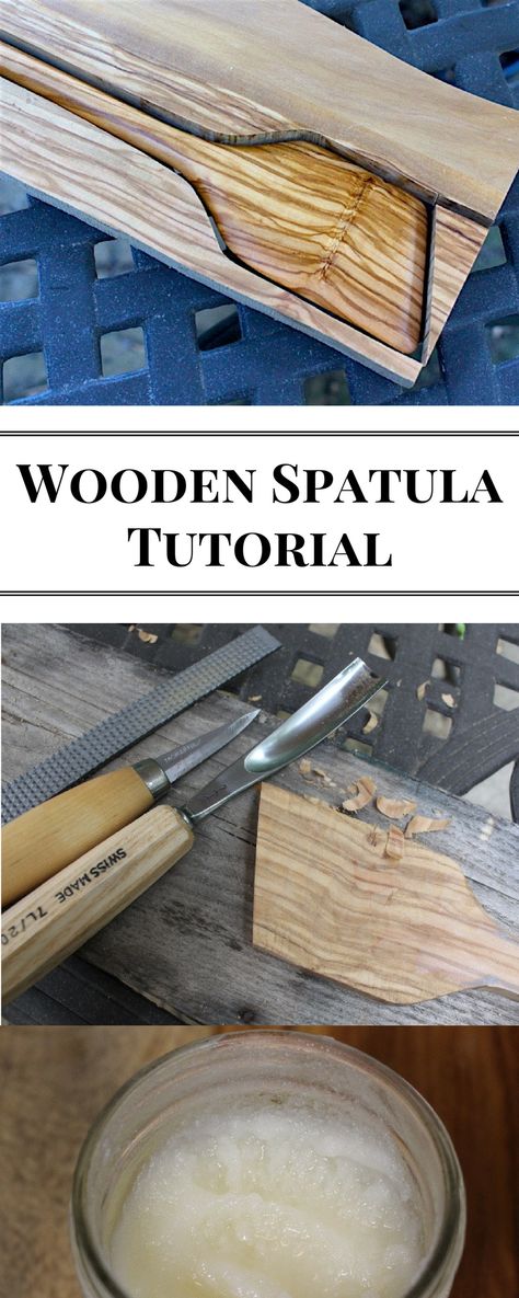 In this tutorial, learn how to carve a wooden spatula. Made out of olive wood, this kitchen utensil will make a great gift. Check it out! Wooden Spoon Carving, Wood Spoon Carving, Wood Carving For Beginners, Carved Spoons, Wood Turning Lathe, Wood Crafting Tools, Wood Utensils, Wooden Kitchen Utensils, Wooden Spatula