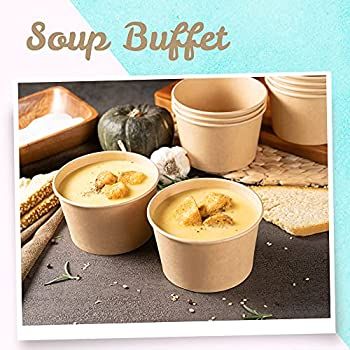 AmazonSmile: Paper Ice Cream Cups - 50-Count 16-Oz Disposable Dessert Bowls for Hot or Cold Food, 16-Ounce Party Supplies Treat Cups for Sundae, Frozen Yogurt, Soup, Brown : Health & Household Yogurt Soup, Paper Ice Cream, Sundae Cup, Disposable Bowls, Delicious Soups, Ice Cream Cups, Brown Cups, Cold Food, Paper Bowls