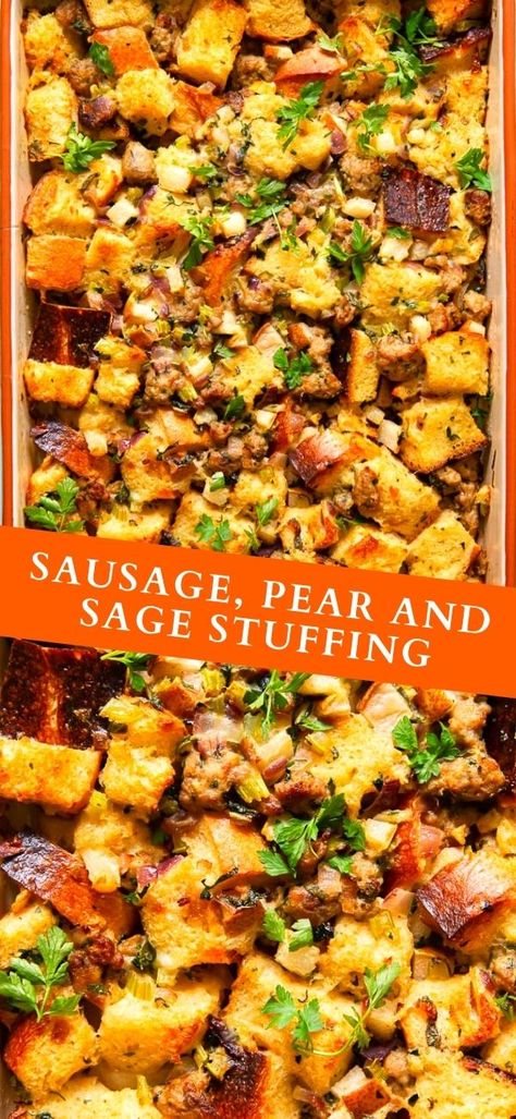 Sausage Cranberry Apple Stuffing, Sausage And Cranberry Stuffing, Apple Sausage Stuffing Recipes, Sage Sausage Stuffing, Slow Cooker Sausage Stuffing, Apple Sausage Stuffing, Sage Stuffing, Sausage Stuffing Recipe, Sausage Appetizers