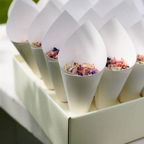 prettier than rice! Diy Confetti Cones, Flower Toss, Ideas Bodas, Cones Diy, Confetti Cones, Country Garden Weddings, Petal Confetti, Boda Mexicana, Paper Cones