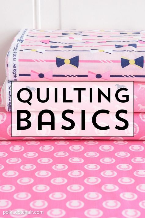 Learn some of the basics of quilting to help get you started if you're a beginning quilter. Beginning Quilting, Polka Dot Chair, Beginner Sewing Projects Easy, Leftover Fabric, Quilting For Beginners, Quilting Techniques, Quilting Tips, Sewing Skills, Sewing Projects For Beginners