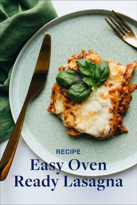 Simple comfort and familiar flavor—beautiful layers of creamy ricotta, Parmesan, mozzarella, and hearty meat sauce come together in this easy lasagna recipe.​ Ronzoni Lasagna Recipe, Classic Lasagna Recipe, Oven Ready Lasagna, Simple Family Meals, Baked Lasagna, Easy Lasagna Recipe, Budget Family Meals, Classic Lasagna, Easy Oven