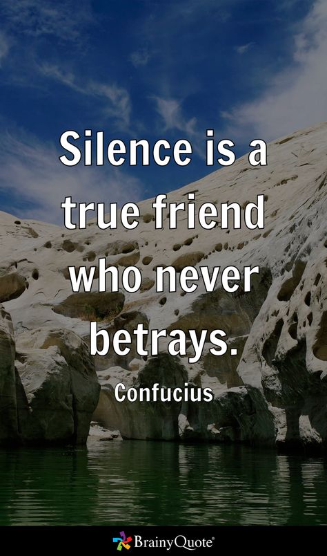 Silence is a true friend who never betrays. - Confucius Confucius Quotes, Networking Tips, Silence Quotes, A True Friend, Brainy Quotes, All Quotes, Happy Heart, Thought Of The Day, True Friends